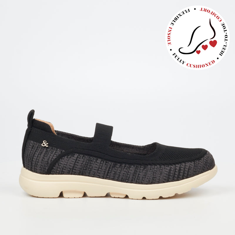 Heart & Sole Taaliyah 1 Sneaker - Black footwear Heart & Sole