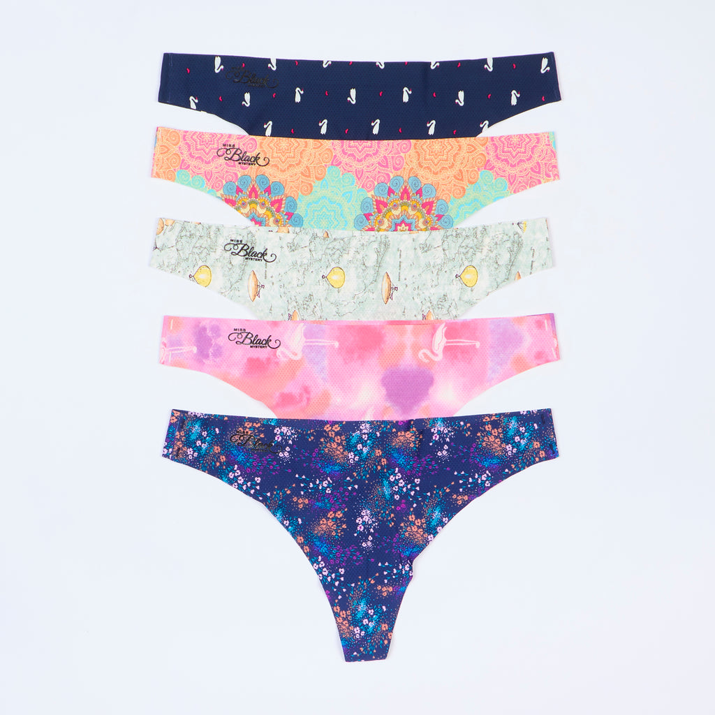 Miss Black Mystery Tease Thong 5 Pack - Multi underwear Miss Black