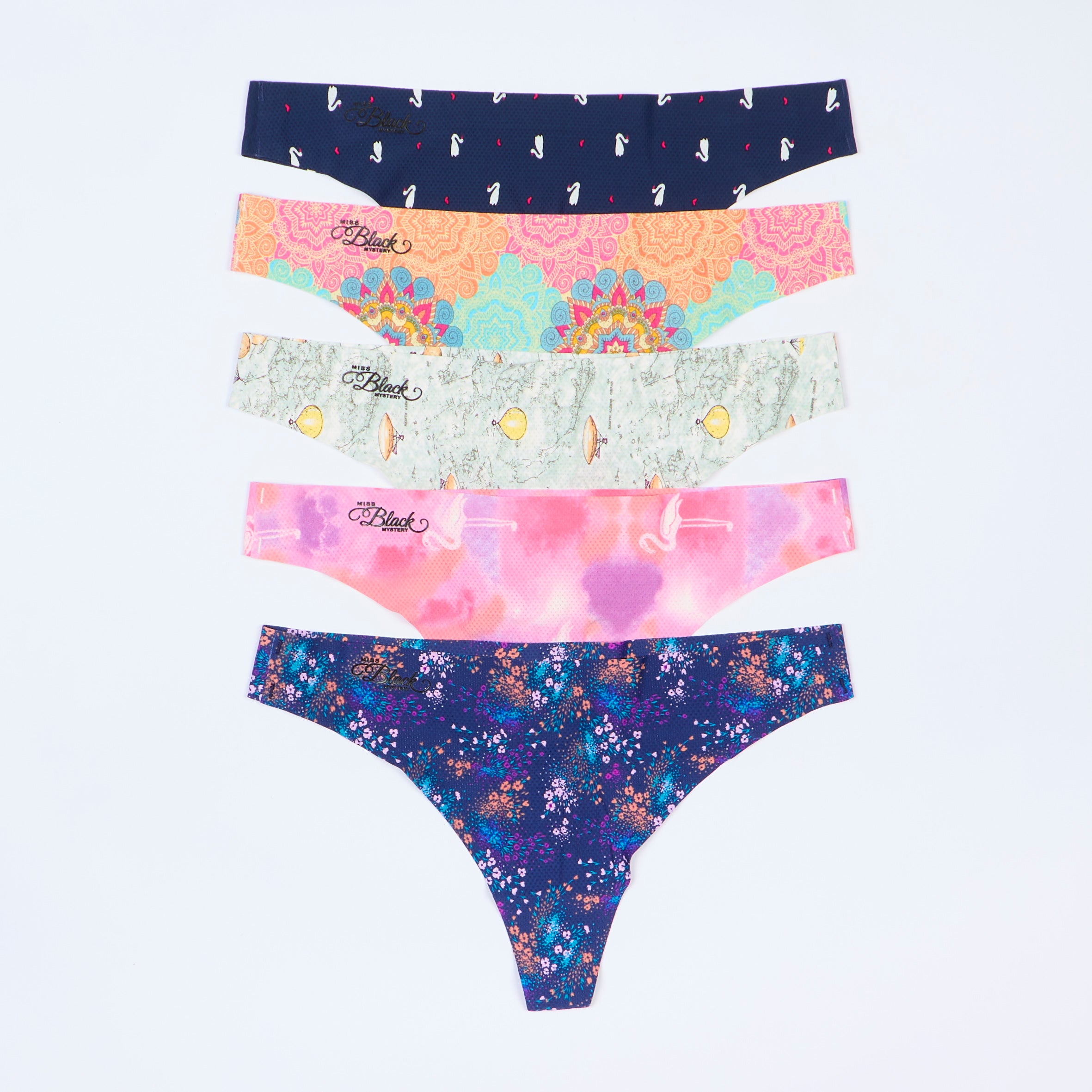 Miss Black Mystery Tease Thong 5 Pack - Multi underwear Miss Black