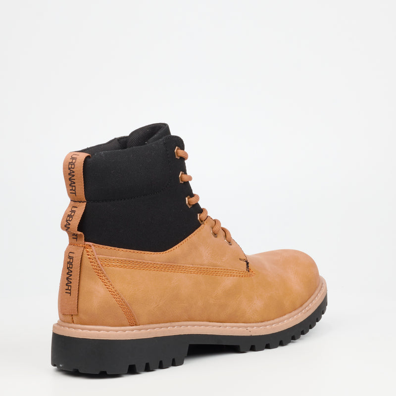 Urbanart Timba 3 Faux Nubuck / Canvas Ankle Boot - Honey footwear Urbanart   