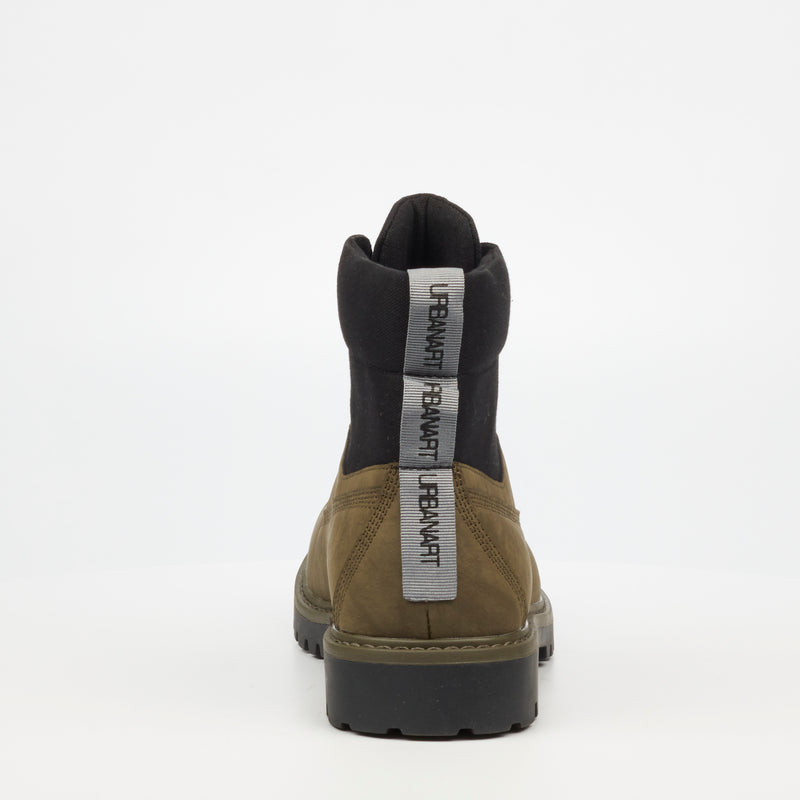 UrbanArt Timba 3 Faux Nubuck / Canvas Ankle Boot - Olive footwear Urbanart   