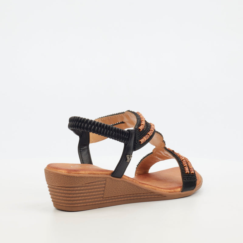 Butterfly Feet Tinika 1  Wedge - Black footwear Butterfly Feet   