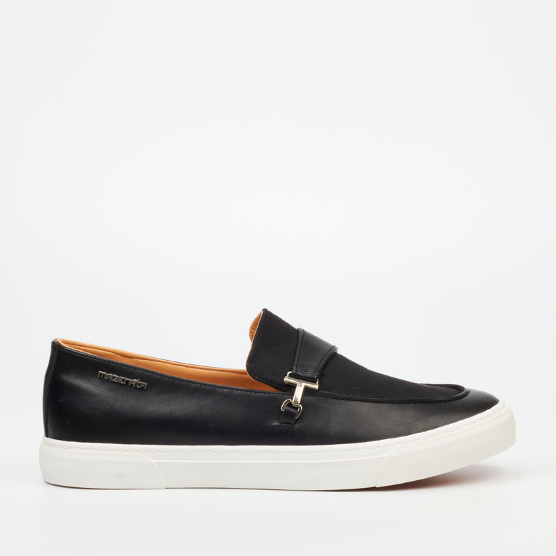 Mazerata Tino 2 Faux Wax / Faux Suede Sneaker - Black footwear Mazerata