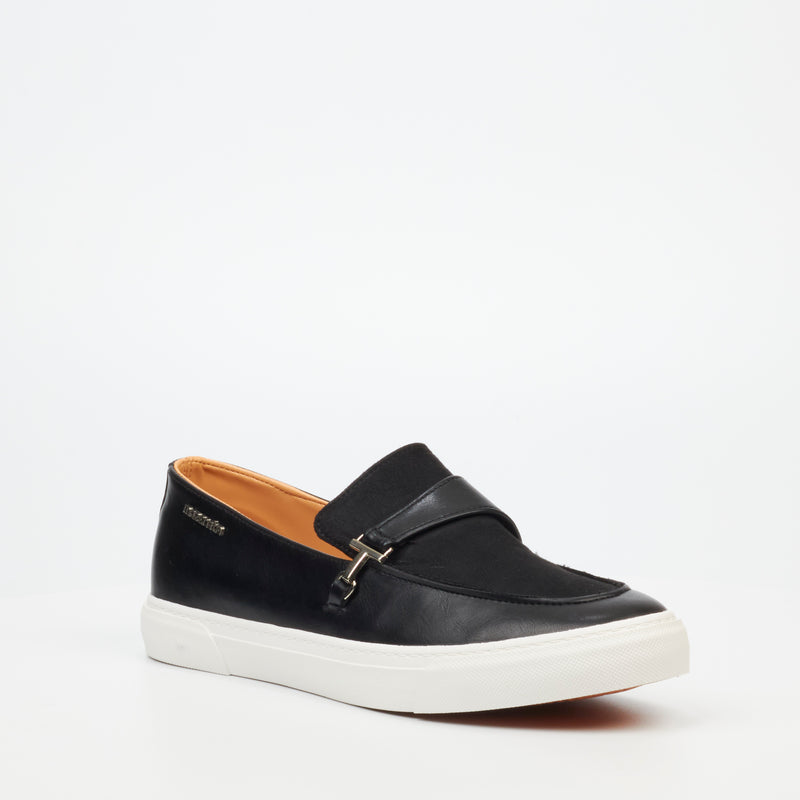 Mazerata Tino 2 Faux Wax / Faux Suede Sneaker - Black footwear Mazerata