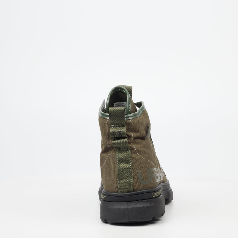 Urbanart Trek 1 Faux Wax / Canvas Ankle Boot - Olive footwear UBRT