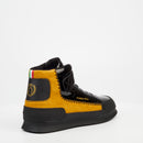 Mazerata Valentino 16 Faux Patent / Faux Suede Sneaker - Mustard footwear Mazerata