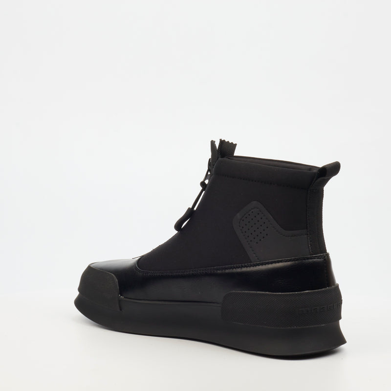 Mazerata Valentino 20 Faux Leather / Lycra Sneaker - Black footwear Mazerata