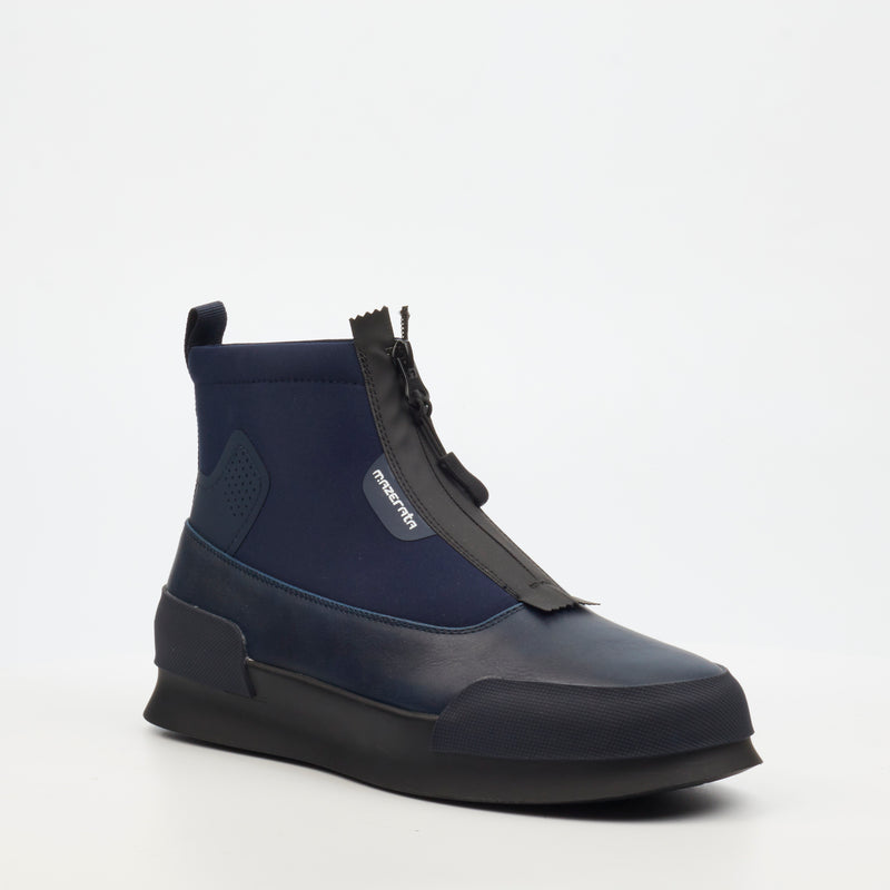 Mazerata Valentino 20 Faux Leather / Lycra Sneaker - Navy footwear Mazerata