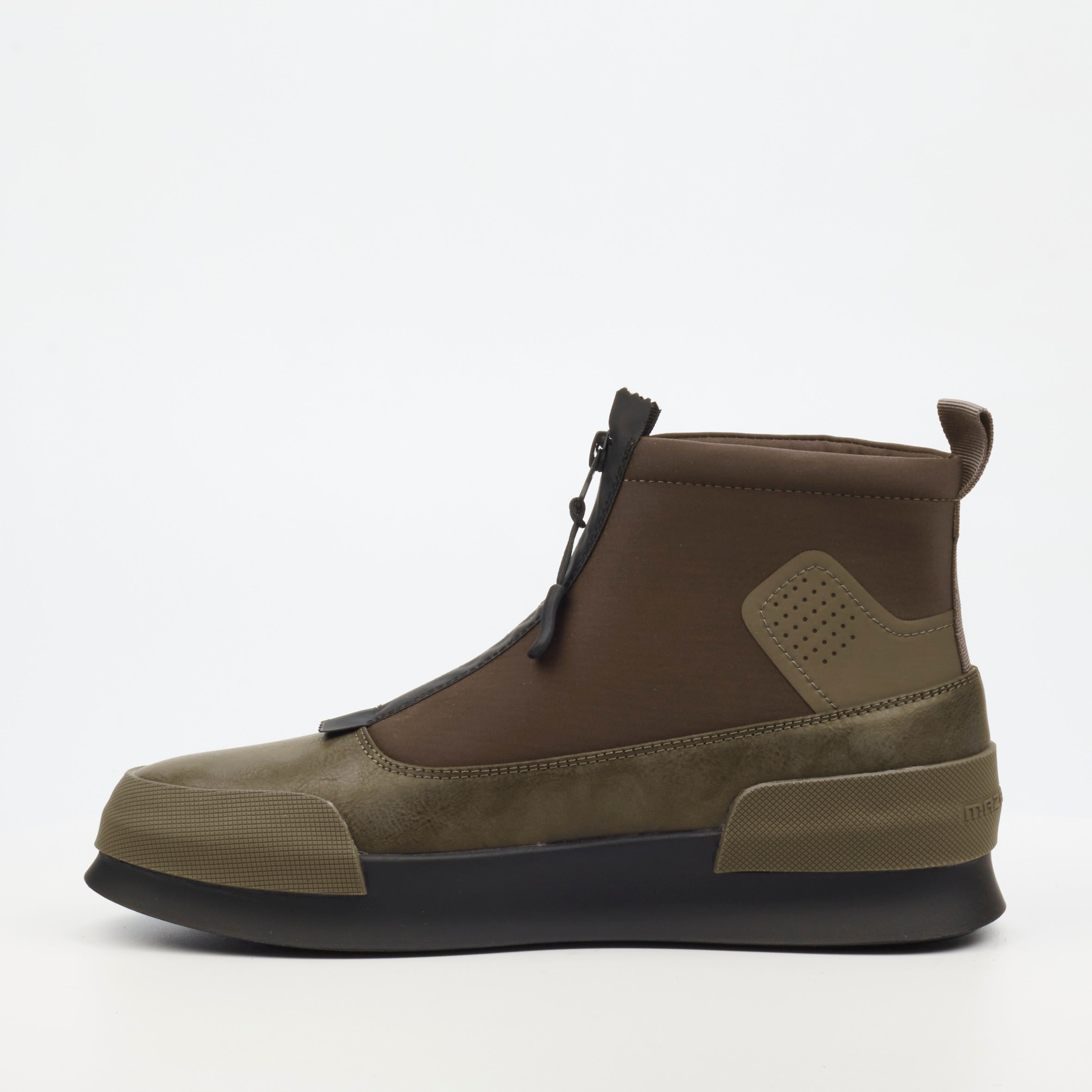 Mazerata Valentino 20 Faux Leather / Lycra Sneaker - Olive footwear Mazerata