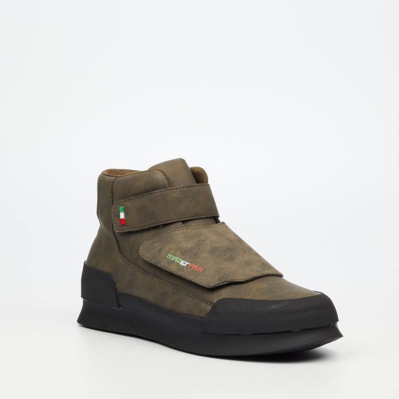 Mazerata Valentino 26 Faux Nubuck Sneaker - Olive footwear Mazerata