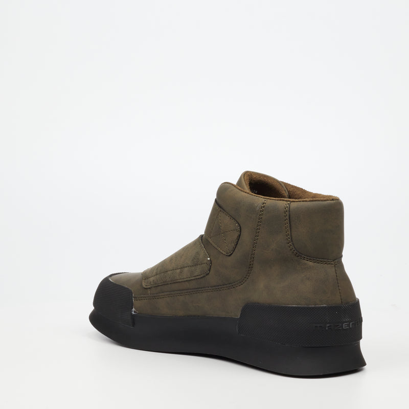 Mazerata Valentino 26 Faux Nubuck Ankle Boot - Olive footwear Mazerata   