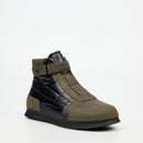 Mazerata Valentino 32 Faux Nubuck / Nylon Ankle Boot - Olive footwear Mazerata