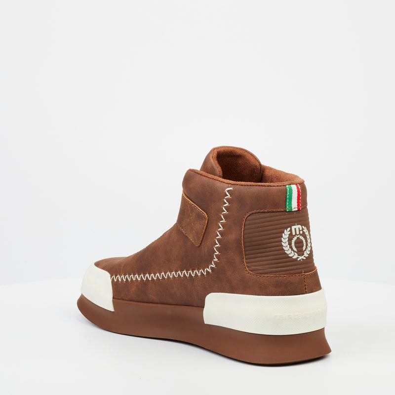 Mazerata Valentino 7 Faux Nubuck Boot - Chocolate footwear Mazerata   