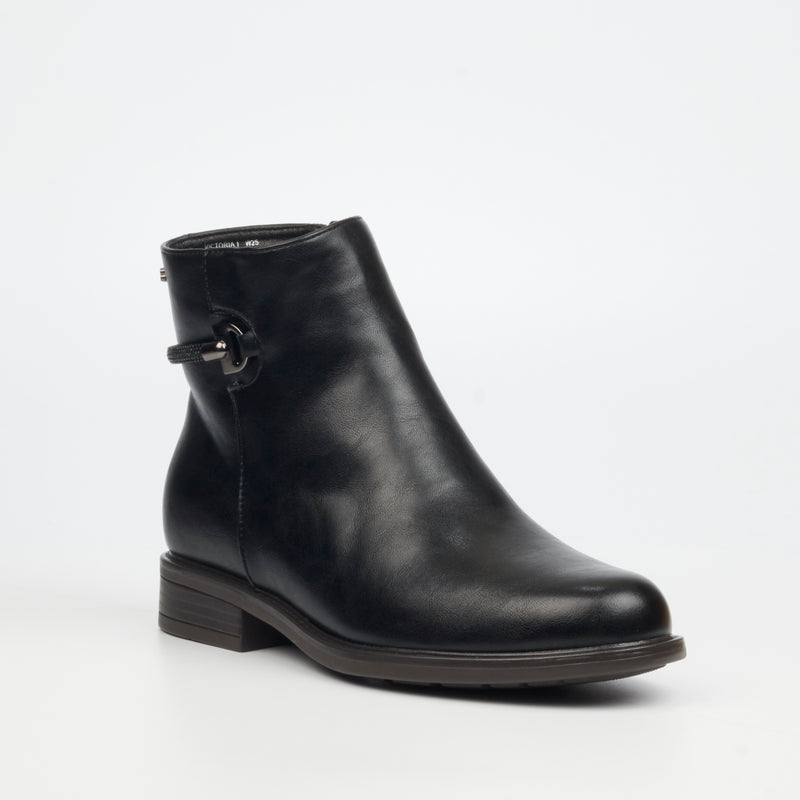 Miss Black Victoria 1 Ankle Boot - Black footwear Miss Black