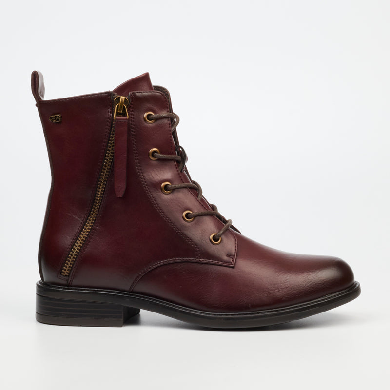 Miss Black Victoria 2 Ankle Boot - Burgundy footwear Miss Black