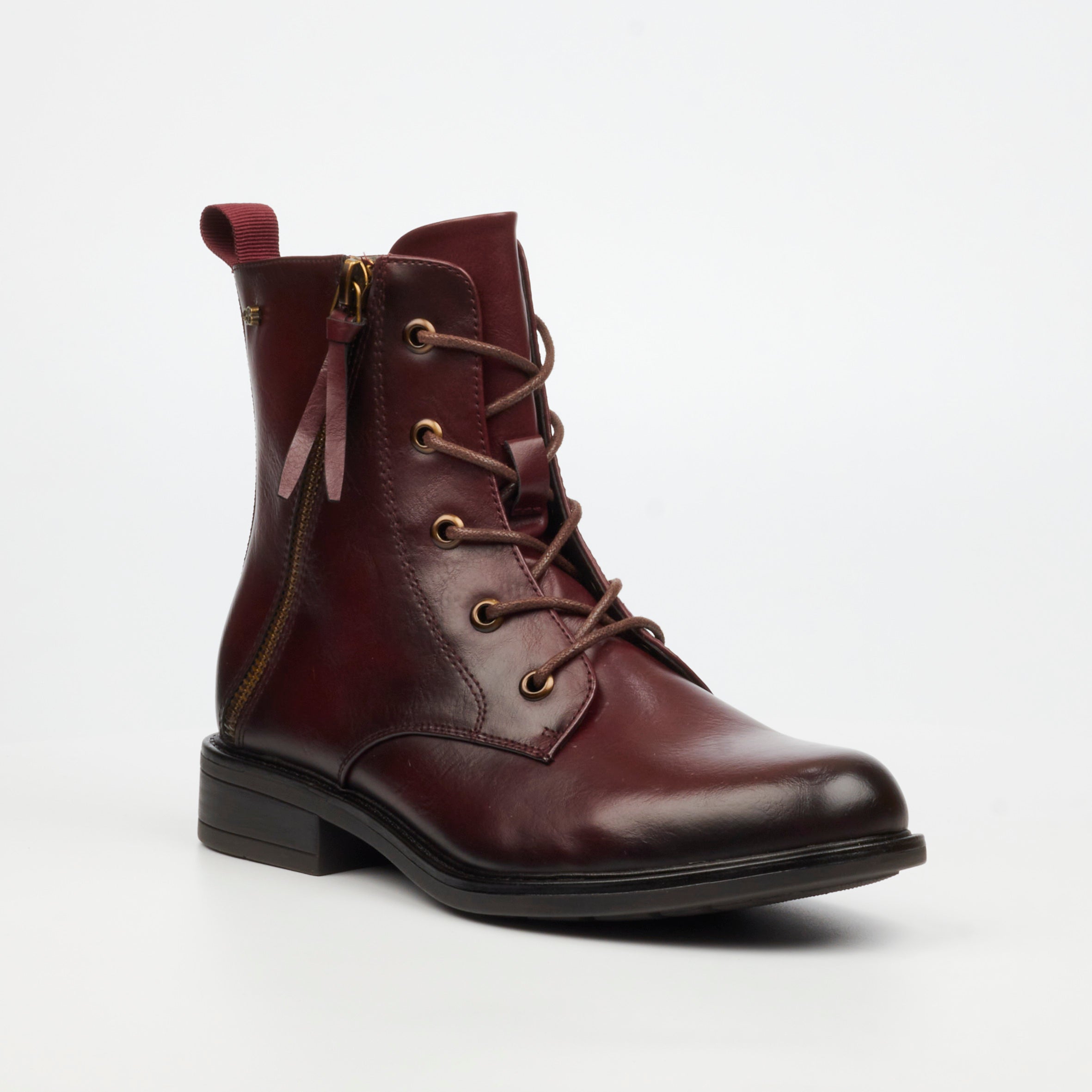 Miss Black Victoria 2 Ankle Boot - Burgundy footwear Miss Black