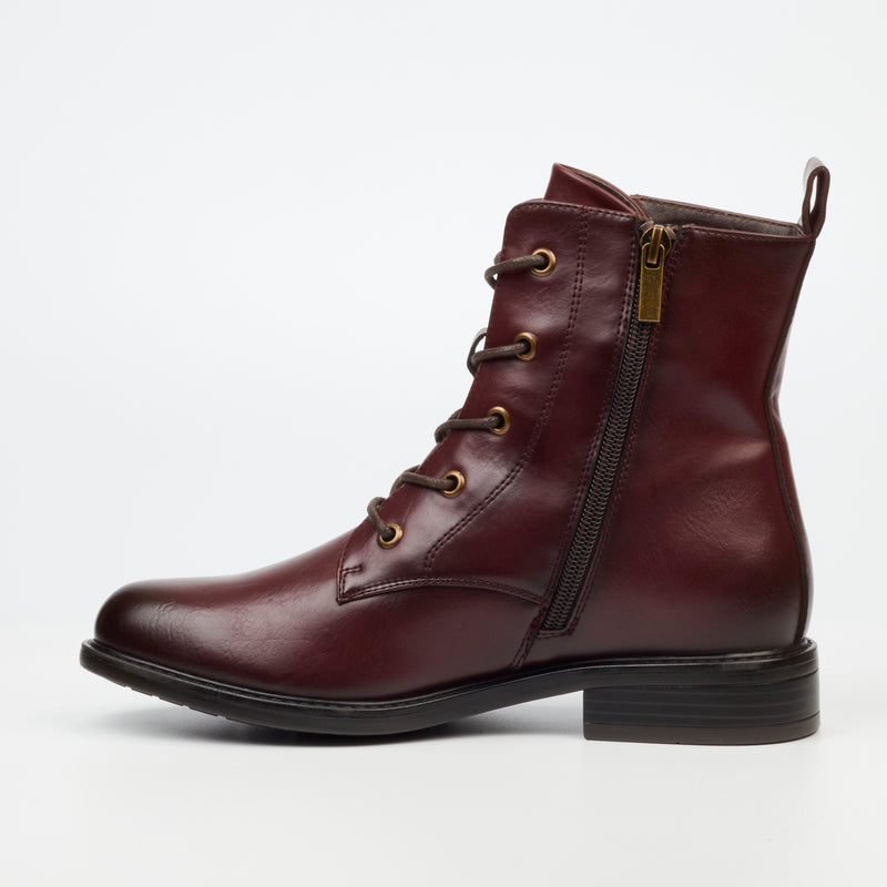 Miss Black Victoria 2 Ankle Boot - Burgundy footwear Miss Black