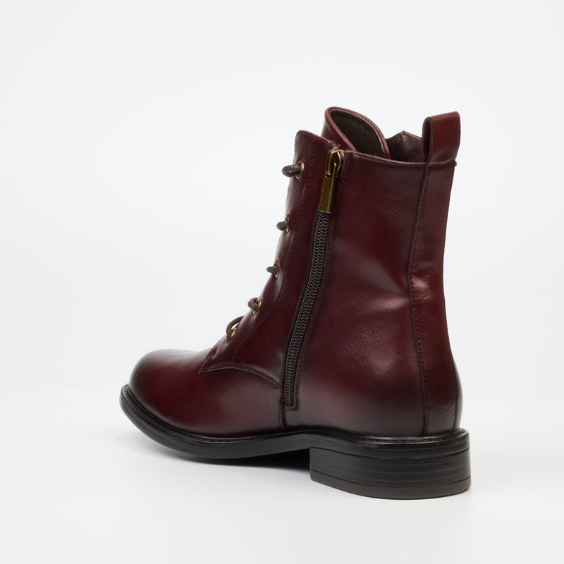 Miss Black Victoria 2 Ankle Boot - Burgundy footwear Miss Black