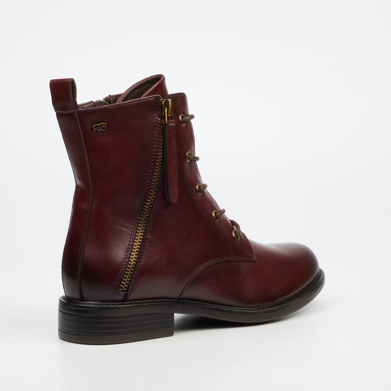 Miss Black Victoria 2 Ankle Boot - Burgundy footwear Miss Black