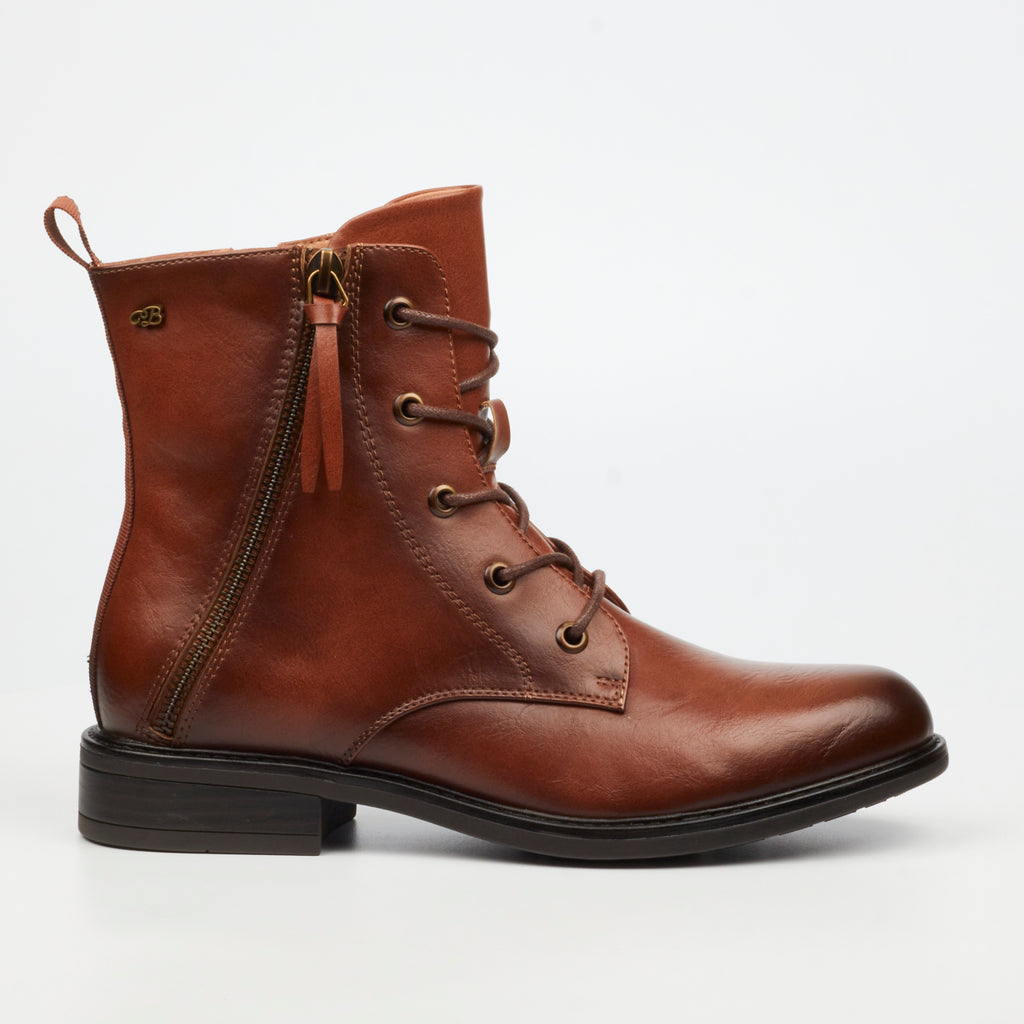 Miss Black Victoria 2 Ankle Boot - Tan footwear Miss Black