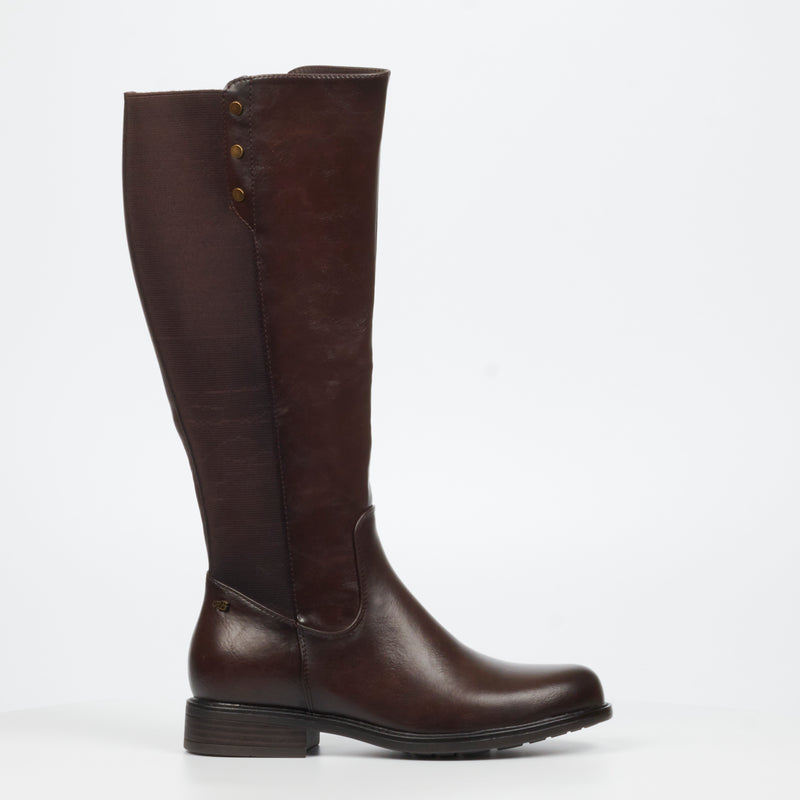 Miss Black Victoria 4 High Boot - Chocolate footwear Miss Black