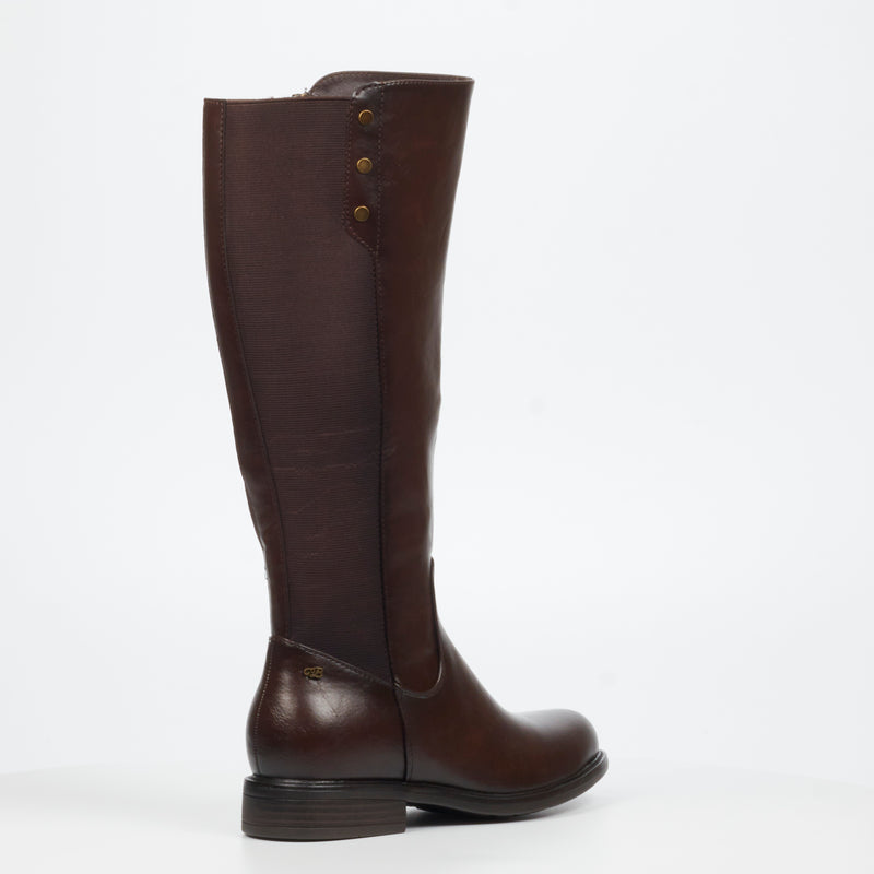 Miss Black Victoria 4 High Boot - Chocolate footwear Miss Black