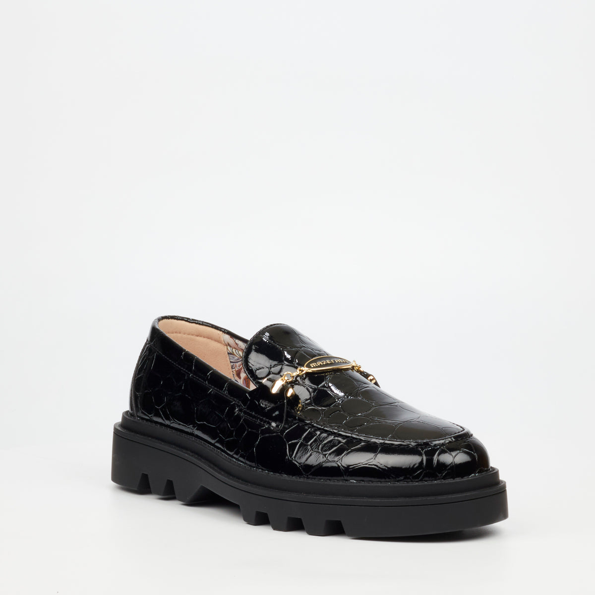 Mazerata Vinchey 106 Faux Patent Shoe - Black