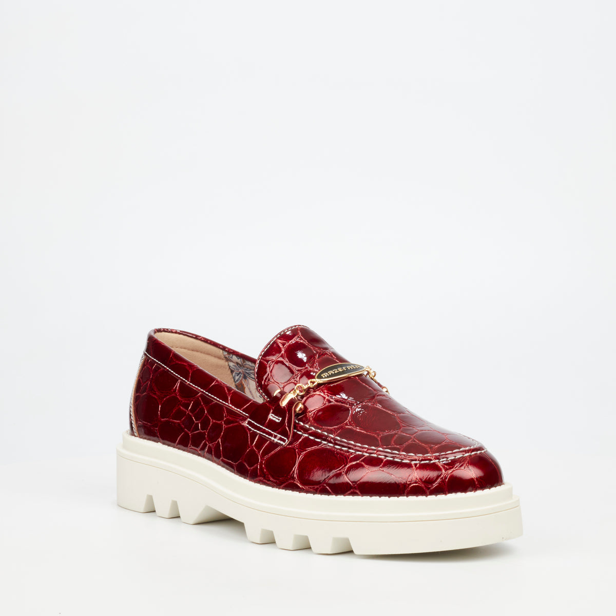 Mazerata Vinchey 106 Faux Patent Shoe - Burgundy