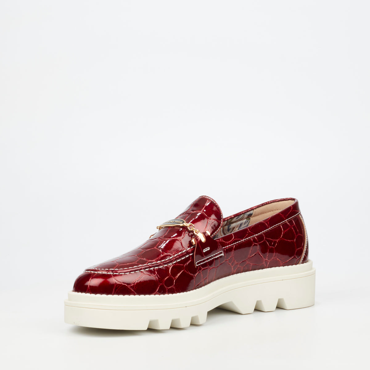Mazerata Vinchey 106 Faux Patent Shoe - Burgundy