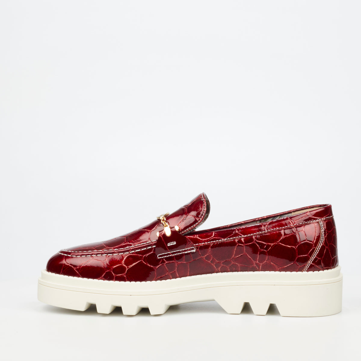 Mazerata Vinchey 106 Faux Patent Shoe - Burgundy