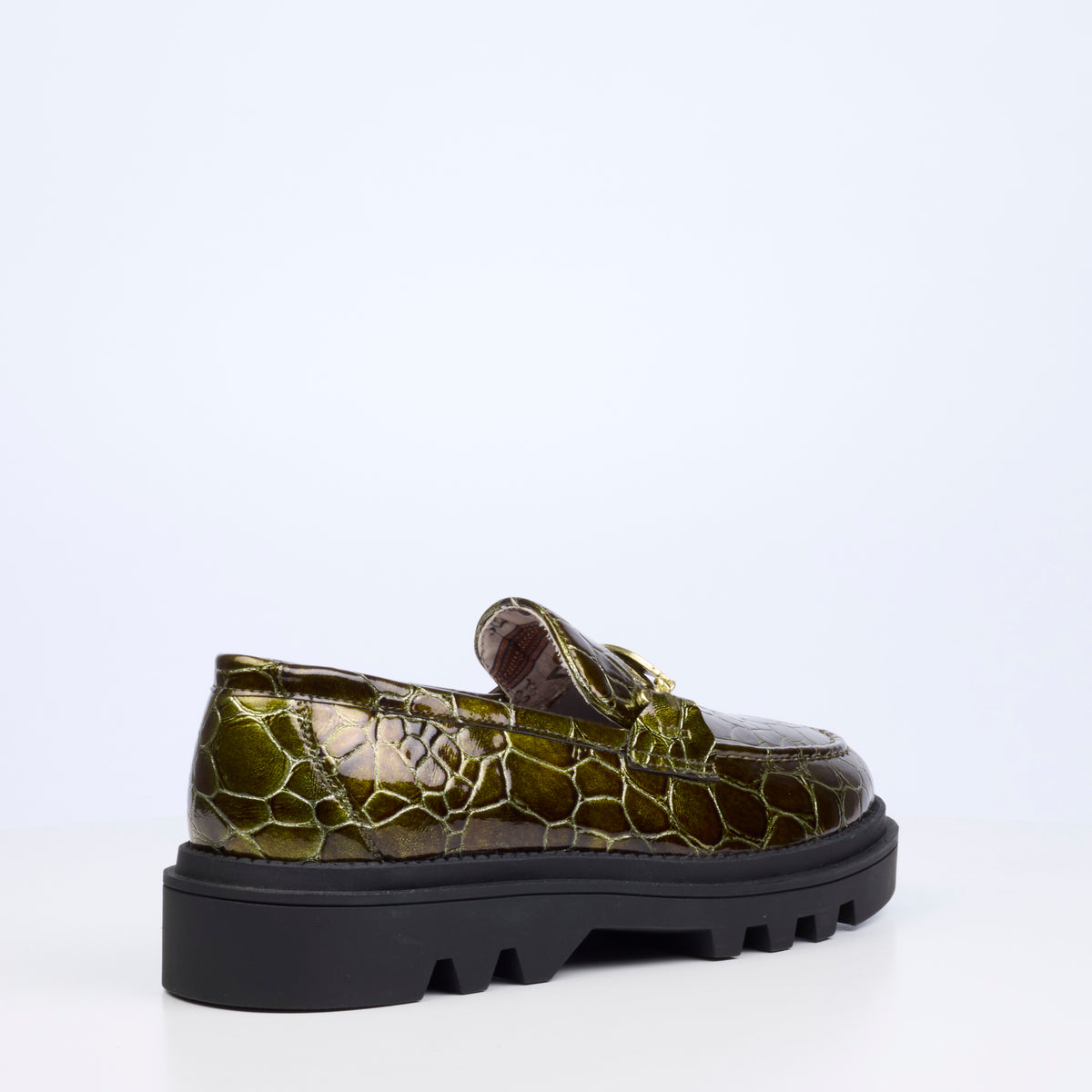 Mazerata Vinchey 106 Faux Patent Shoe - Olive