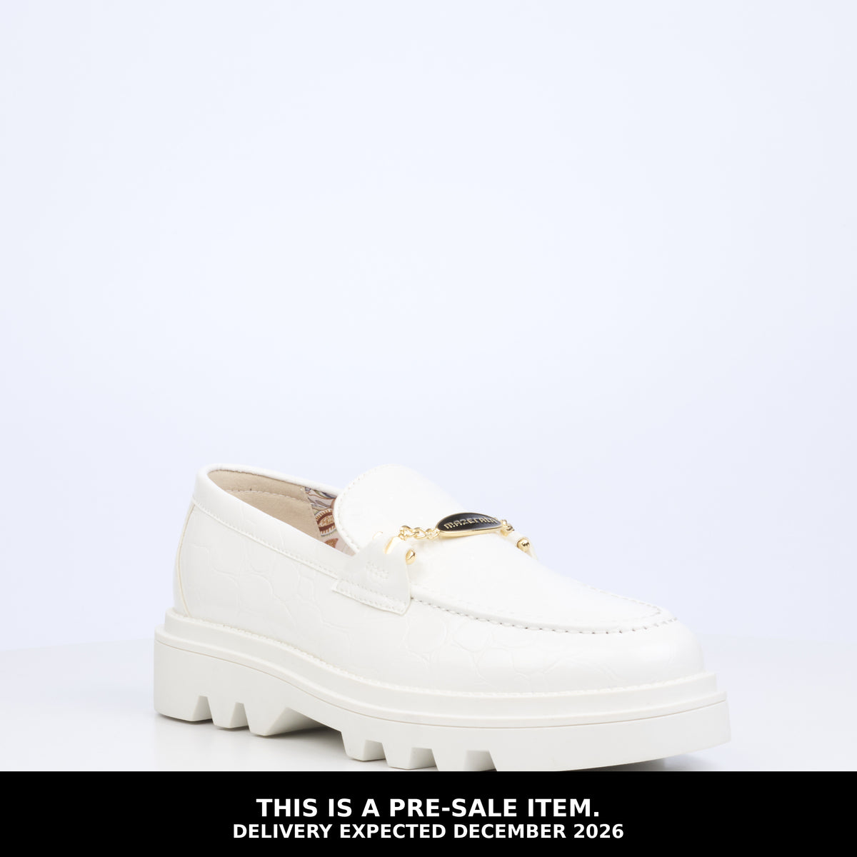 Mazerata Vinchey 106 Faux Patent Shoe - White footwear Mazerata