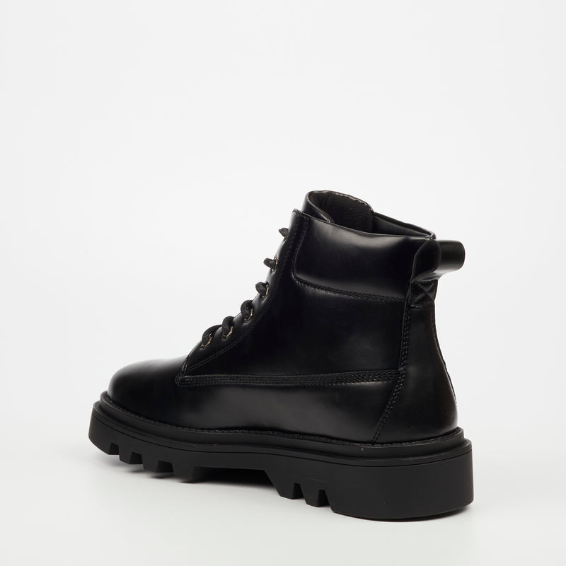 Mazerata Vinchey 38 Faux Leather Boot - Black footwear Mazerata   