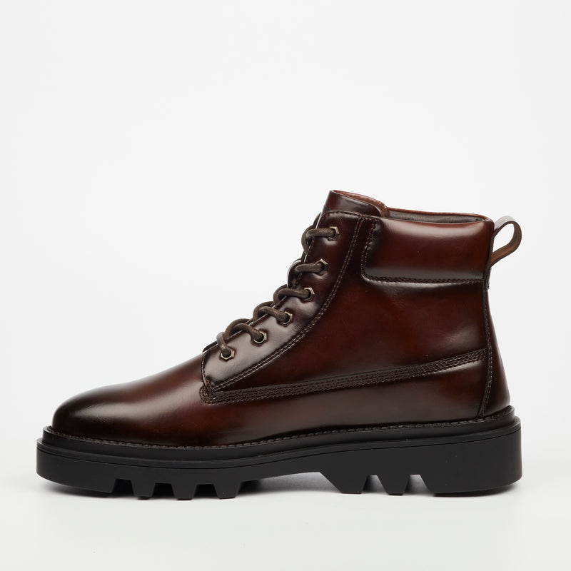 Mazerata Vinchey 38 Faux Leather Boot - Chocolate footwear Mazerata   