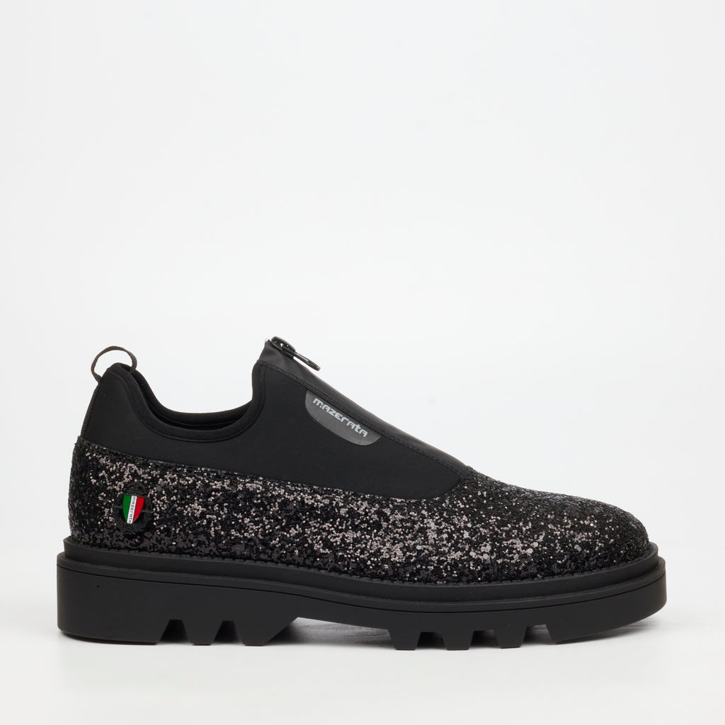 Mazerata Vinchey 3 Rhinestone Shoe - Black footwear Mazerata