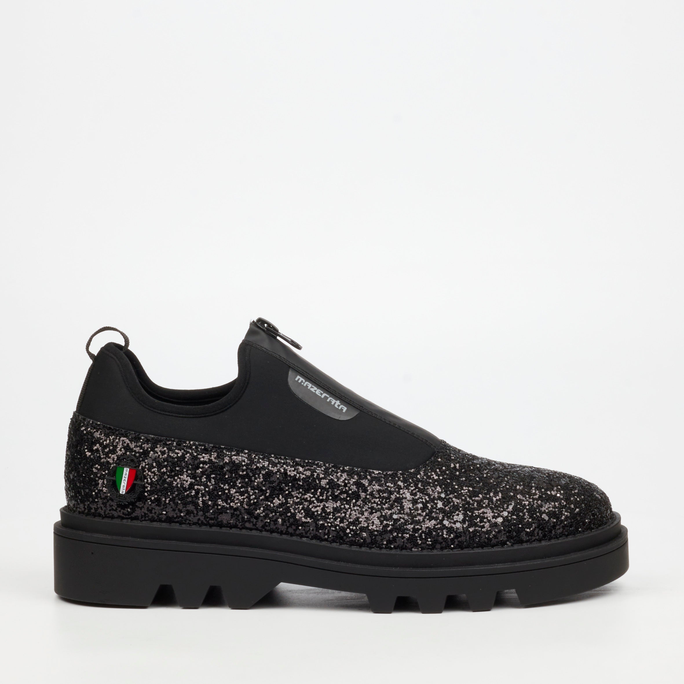 Mazerata Vinchey 3 Rhinestone Shoe - Black footwear Mazerata