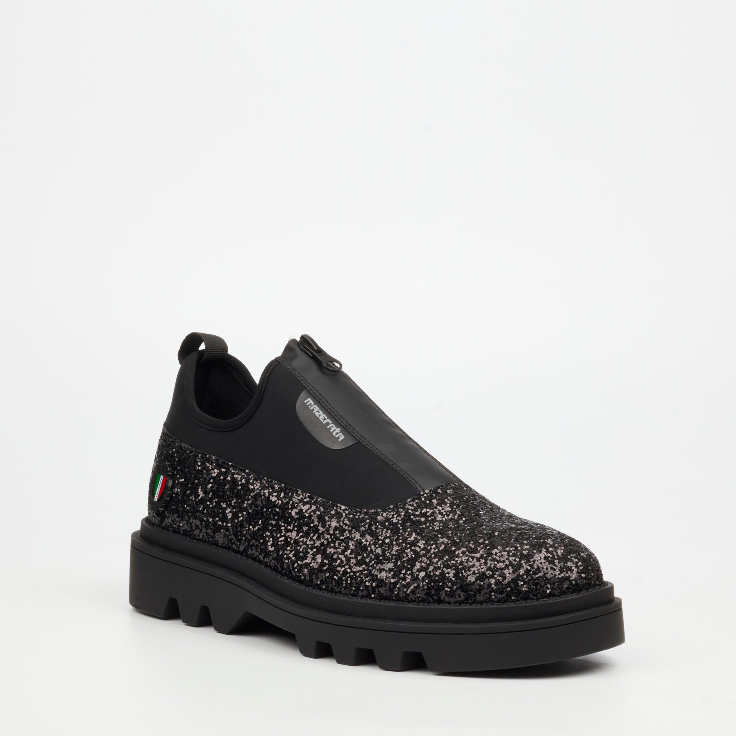 Mazerata Vinchey 3 Rhinestone Shoe - Black footwear Mazerata