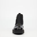 Mazerata Vinchey 42 Faux Leather / Lycra Ankle Boot - Black footwear Mazerata