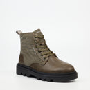 Mazerata Vinchey 52 Faux Nubuck / Lycra Ankle Boot - Olive footwear Mazerata