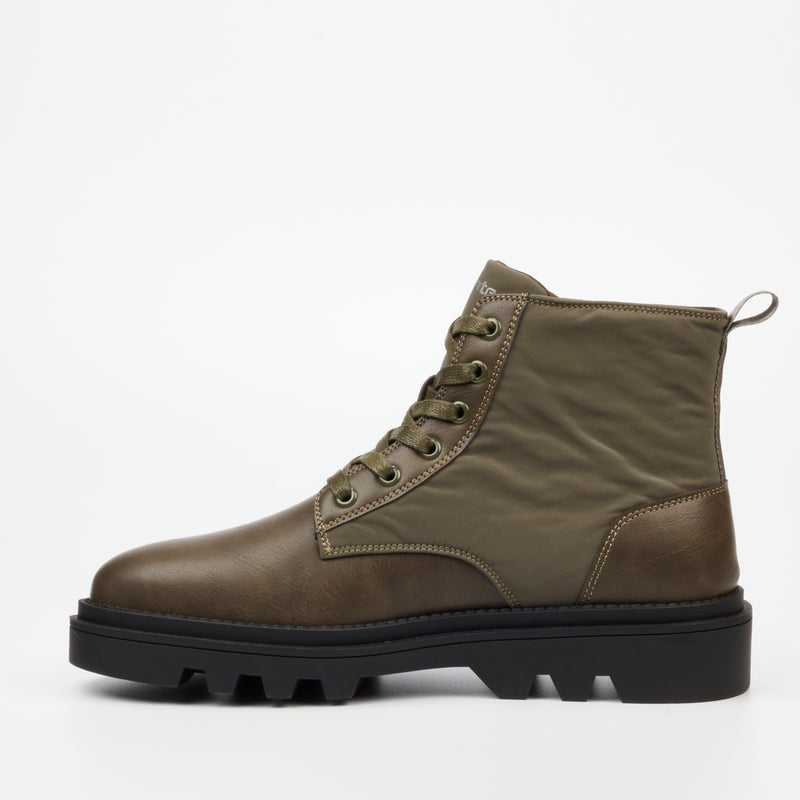 Mazerata Vinchey 52 Faux Nubuck / Lycra Ankle Boot - Olive footwear Mazerata