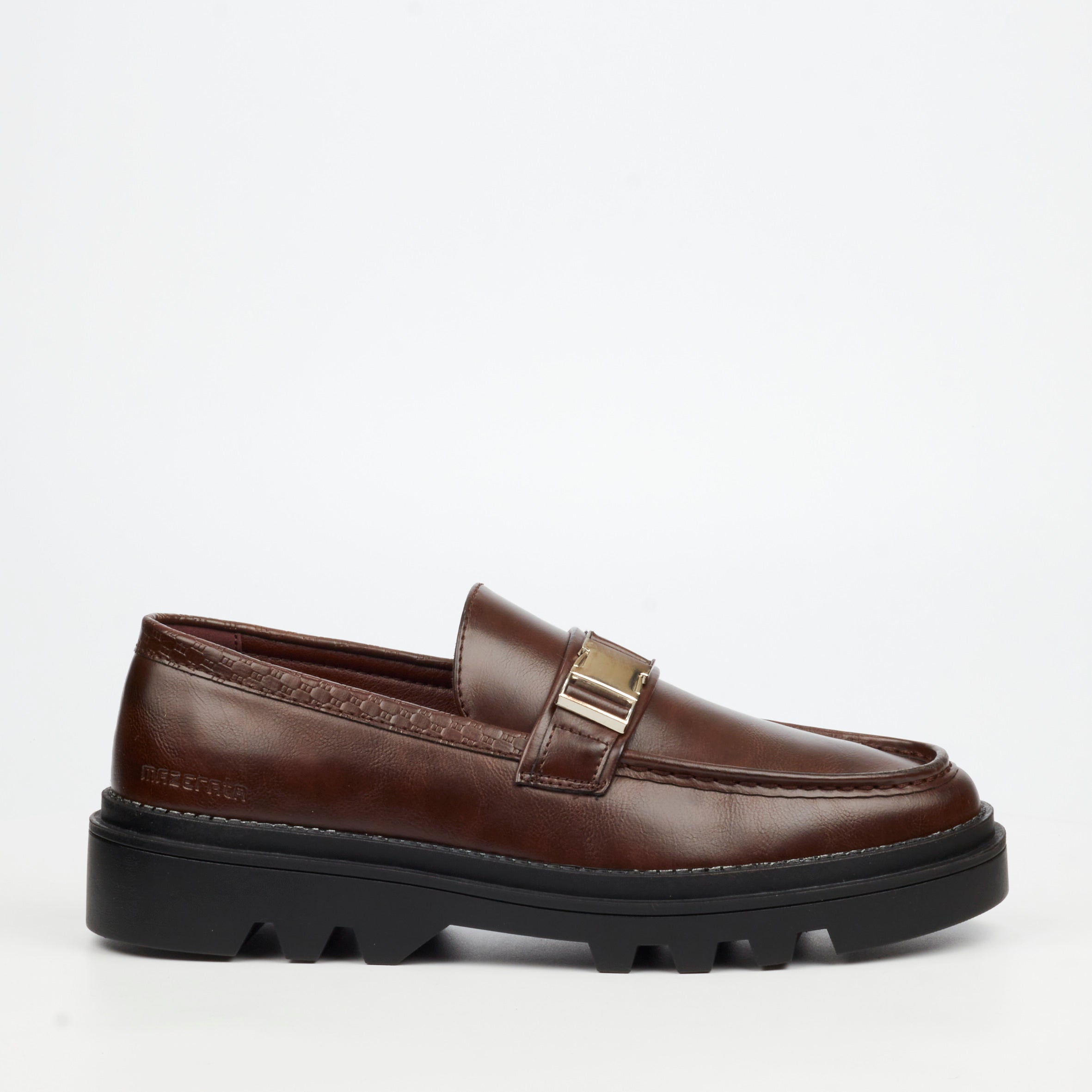 Mazerata Vinchey 59 Faux Leather SHoe - Chocolate footwear Mazerata