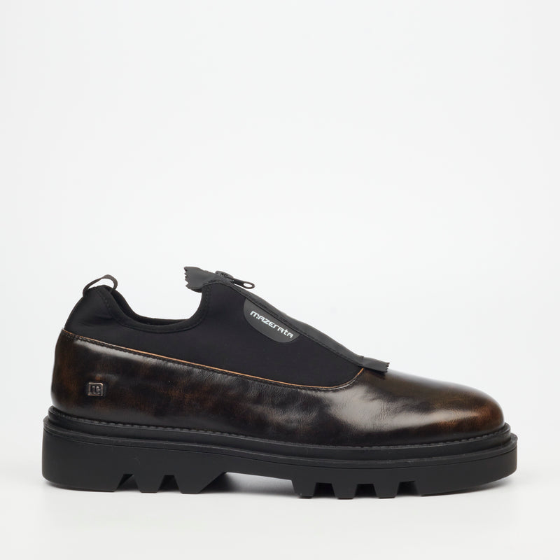 Mazerata Vinchey 64 Faux Leather / Lycra Shoe - Chocolate footwear Mazerata