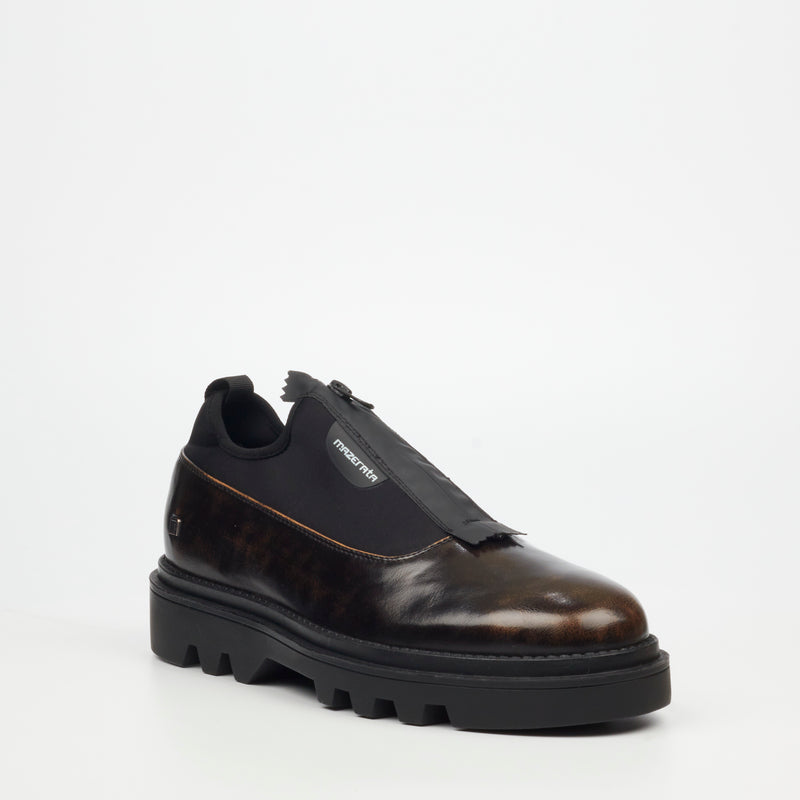 Mazerata Vinchey 64 Faux Leather / Lycra Shoe - Chocolate footwear Mazerata
