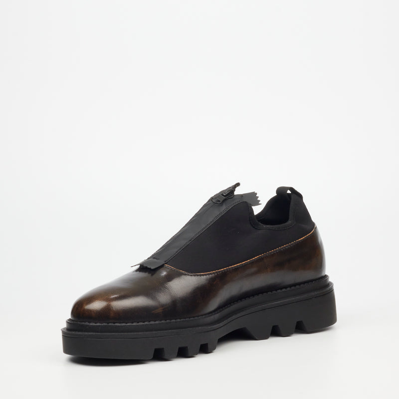 Mazerata Vinchey 64 Faux Leather / Lycra Shoe - Chocolate footwear Mazerata