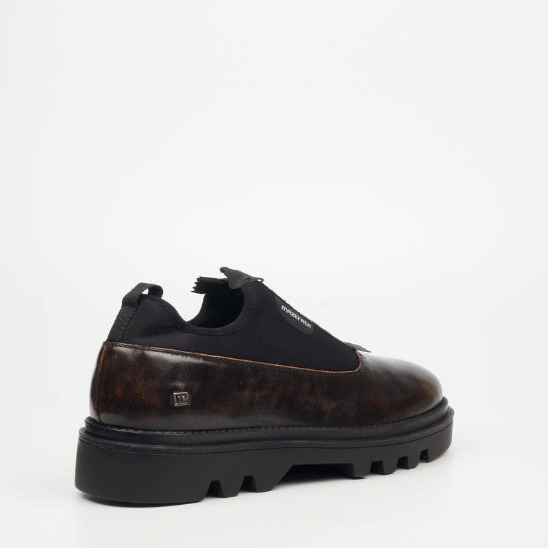 Mazerata Vinchey 64 Faux Leather / Lycra Shoe - Chocolate footwear Mazerata