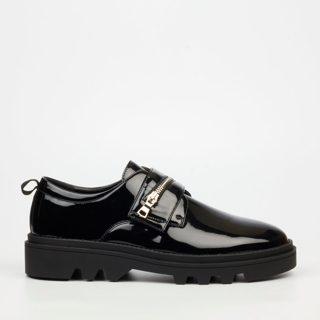 Mazerata Vinchey 73 Faux Patent Shoe - Black footwear Mazerata