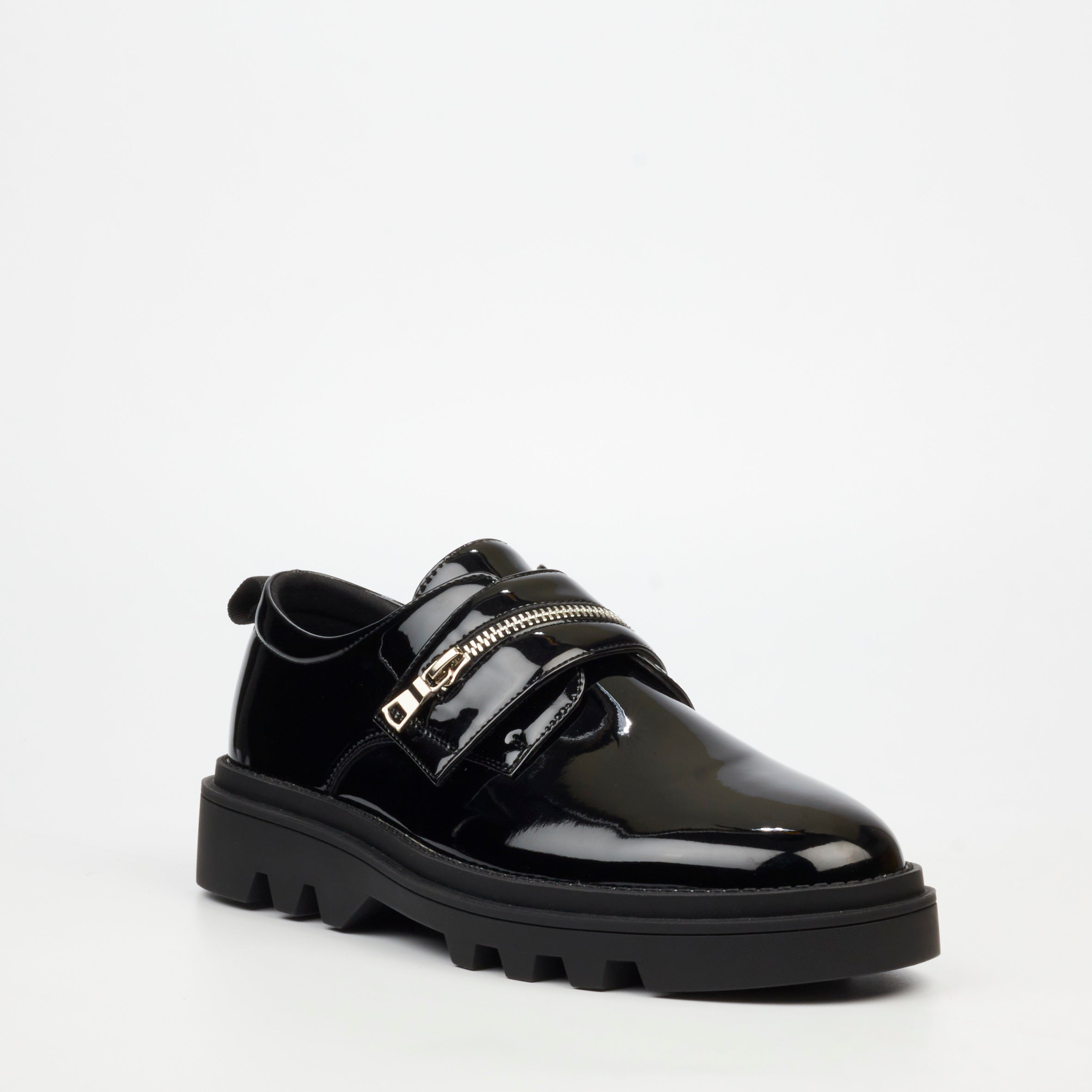Mazerata Vinchey 73 Faux Patent Shoe - Black footwear Mazerata