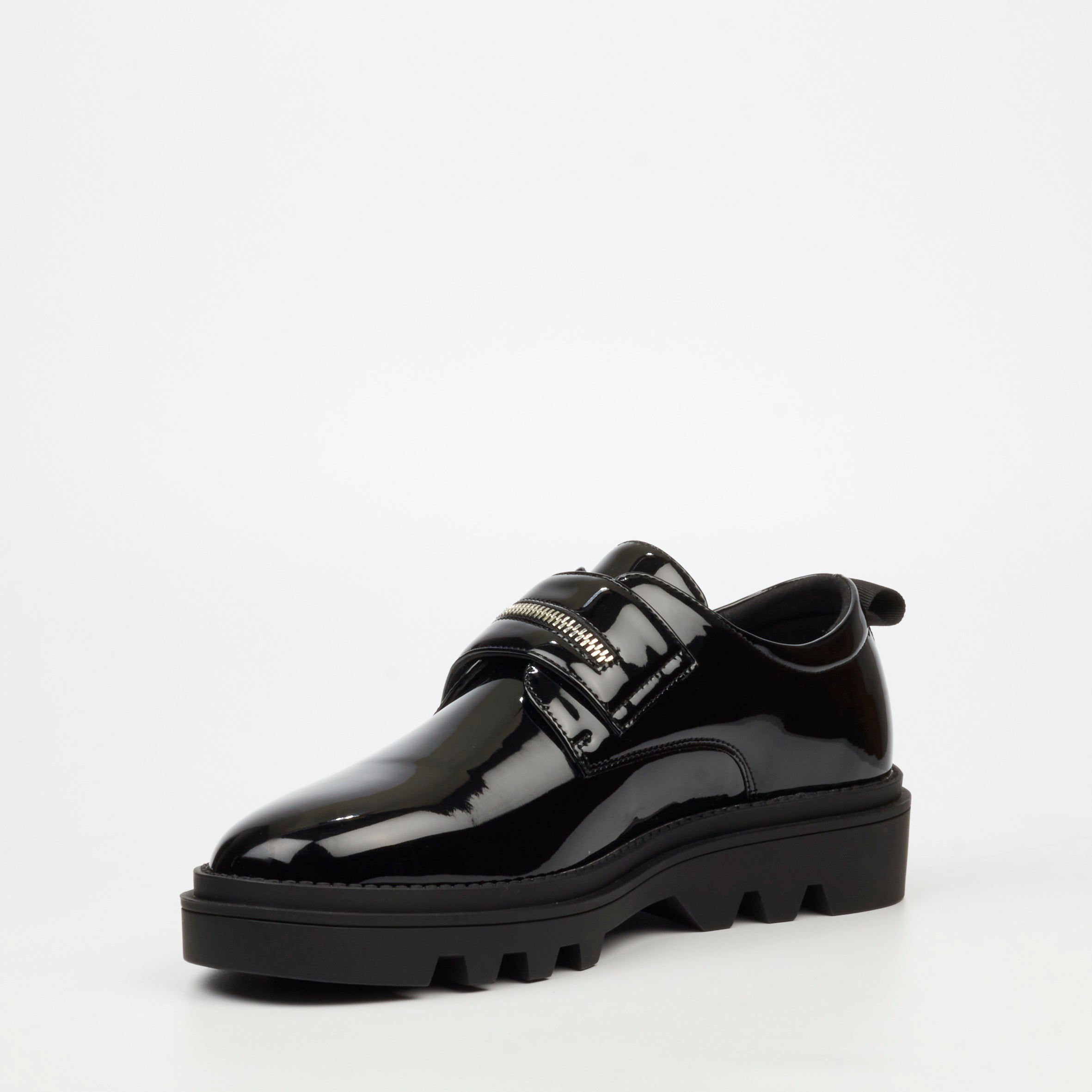Mazerata Vinchey 73 Faux Patent Shoe - Black footwear Mazerata