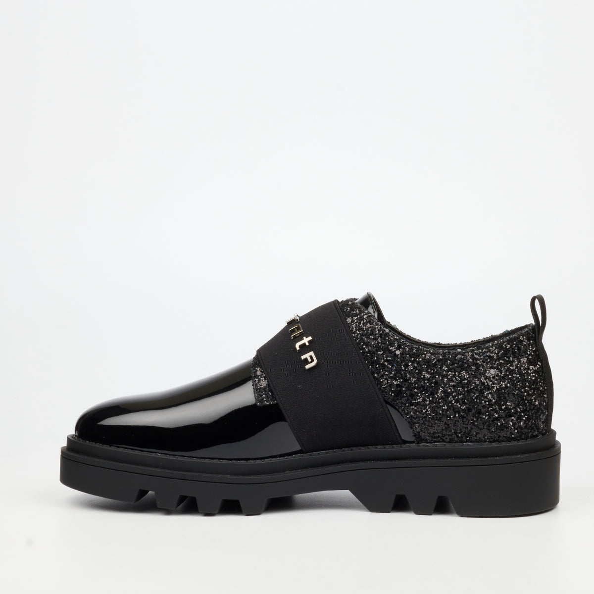 Mazerata Vinchey 96 Rhinestone / Faux Patent Shoe - Black