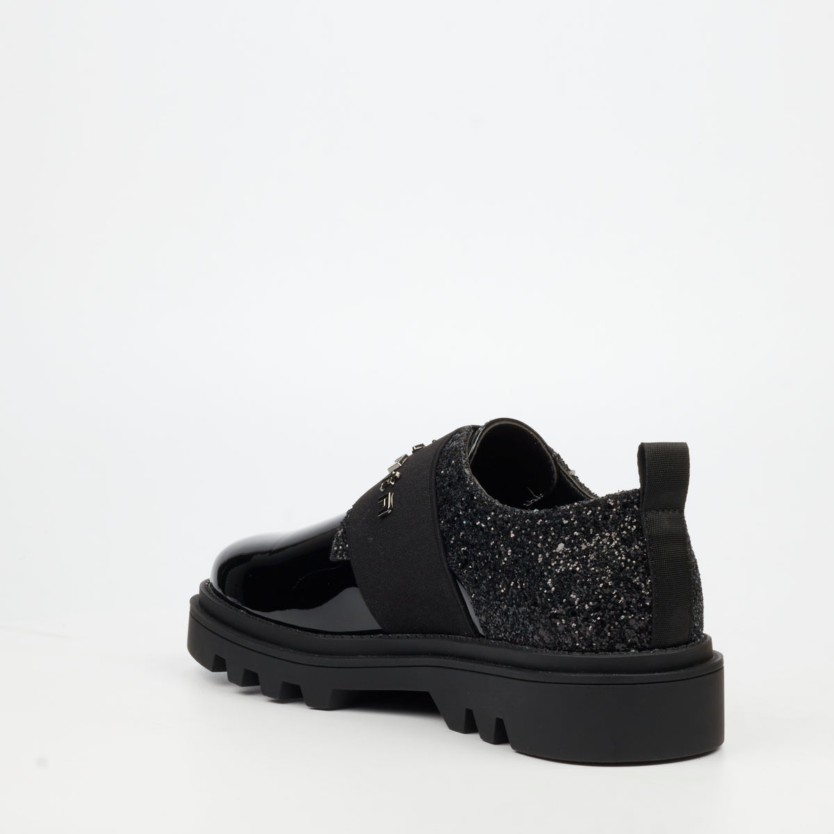 Mazerata Vinchey 96 Rhinestone / Faux Patent Shoe - Black